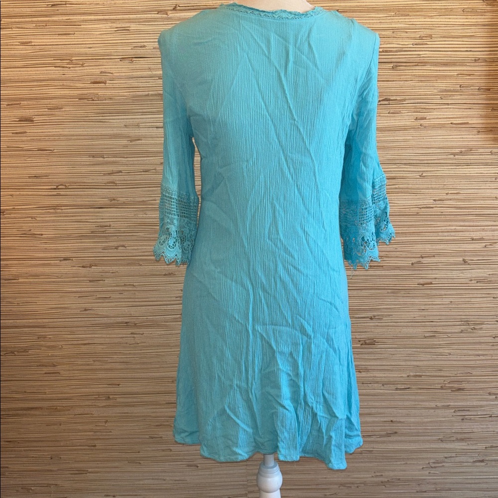 Wrangler Rock 47 Teal V-Neck Guaze Tunic Dress large. EUC - Picture 3 of 8